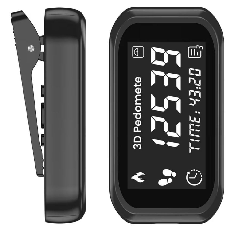 NIB 3D Pedometer Step Counter with LCD Display & Waist Clip